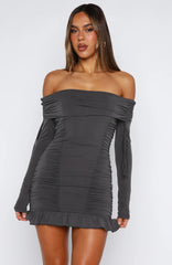 Diva Code Mini Dress Charcoal