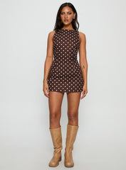 Yumiko Romper Brown Polka Dot