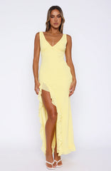 Tell Me Everything Maxi Dress Lemon