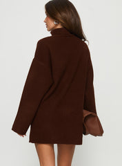 Sonelle Long Sleeve Knit Mini Dress Chocolate