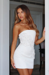 Rendezvous Strapless Mini Dress Cream
