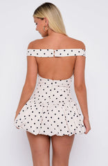 The Moment I Met You Mini Dress Cream/Black Polka Dot