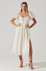Lunaria Pleated Bustier Midi Dress