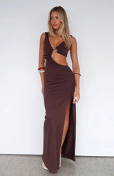 It Feels Wrong Maxi Dress Dark Chocolate