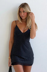 Good Luck Babe Mini Dress Black/White Polka Dot