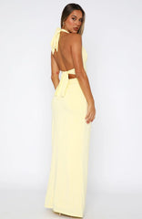 Say What You Feel Halter Maxi Dress Lemon