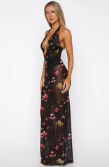 I Only Wish Halter Maxi Dress Lace And Bloom