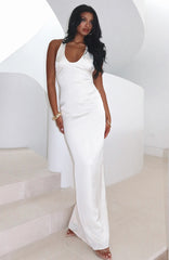 Night-Time Madness Halter Maxi Dress Oyster