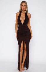 Keep Me Close Maxi Dress Chocolate