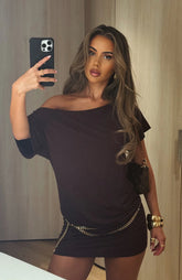 My Own Hero Mini Dress Chocolate