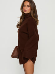 Sonelle Long Sleeve Knit Mini Dress Chocolate