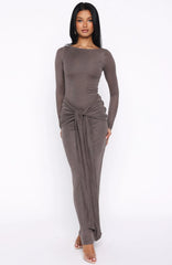 Let Go Of Your Heart Maxi Dress Smokey Chocolate