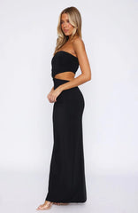 Probably True Strapless Maxi Dress Black